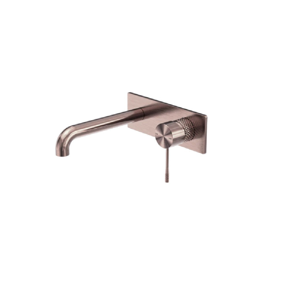Nero Opal Wall Basin/Bath Mixer 230mm Spout Brushed Bronze NR251907A230BZ - Wall Mixers & Spouts