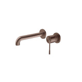 Nero Opal Wall Basin/Bath Mixer 230mm Spout Separate Back Plate Brushed Bronze NR251907B230BZ - Wall Mixers & Spouts