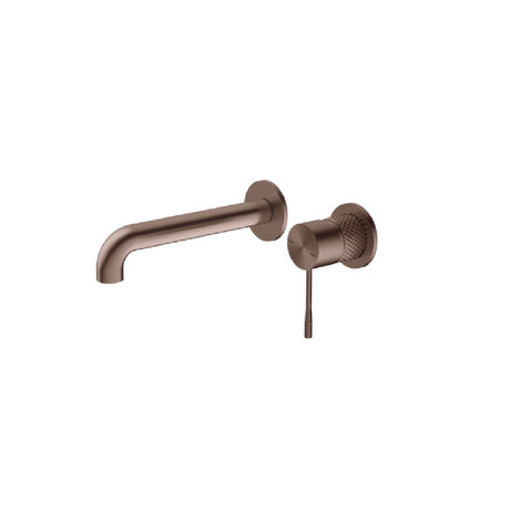 Nero Opal Wall Basin/Bath Mixer 230mm Spout Separate Back Plate Brushed Bronze NR251907B230BZ - Wall Mixers & Spouts