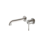 Nero Opal Wall Basin/Bath Mixer 230mm Spout Separate Back Plate Brushed Nickel NR251907B230BN - Wall Mixers & Spouts