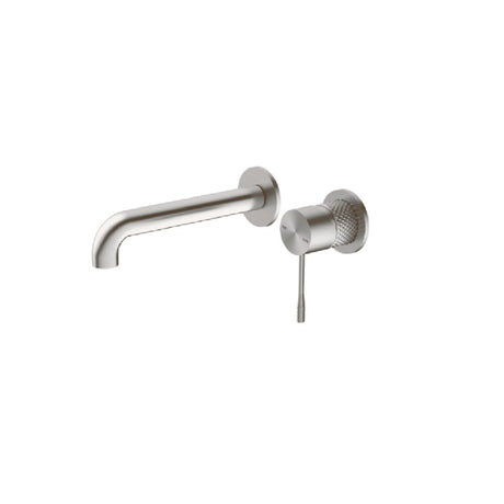 Nero Opal Wall Basin/Bath Mixer 230mm Spout Separate Back Plate Brushed Nickel NR251907B230BN - Wall Mixers & Spouts