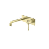 Nero Opal Wall Basin/Bath Mixer 260mm Spout Brushed Gold NR251907A260BG - Wall Mixers & Spouts
