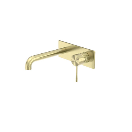 Nero Opal Wall Basin/Bath Mixer 260mm Spout Brushed Gold NR251907A260BG - Wall Mixers & Spouts