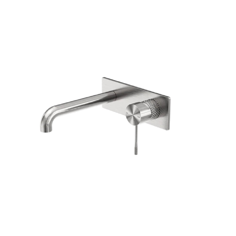 Nero Opal Wall Basin/Bath Mixer 260mm Spout Brushed Nickel NR251907A260BN - Wall Mixers & Spouts