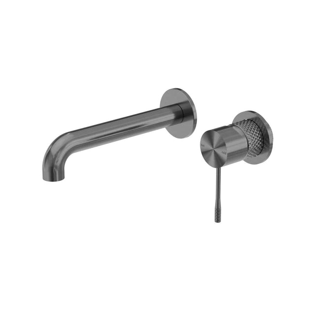 Nero Opal Wall Basin/Bath Mixer 260mm Spout Separate Back Plate Graphite NR251907B260GR - Wall Mixers & Spouts