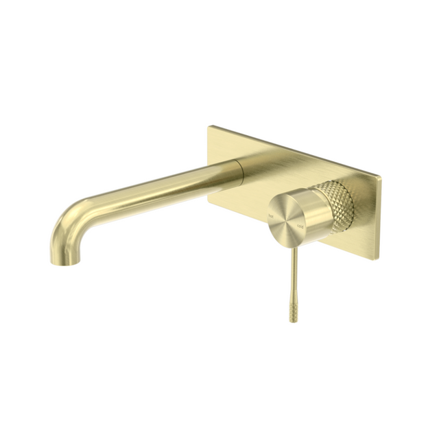 Nero Opal Wall Basin/Bath Mixer Brushed Gold NR251907aBG - Wall Mixers & Spouts