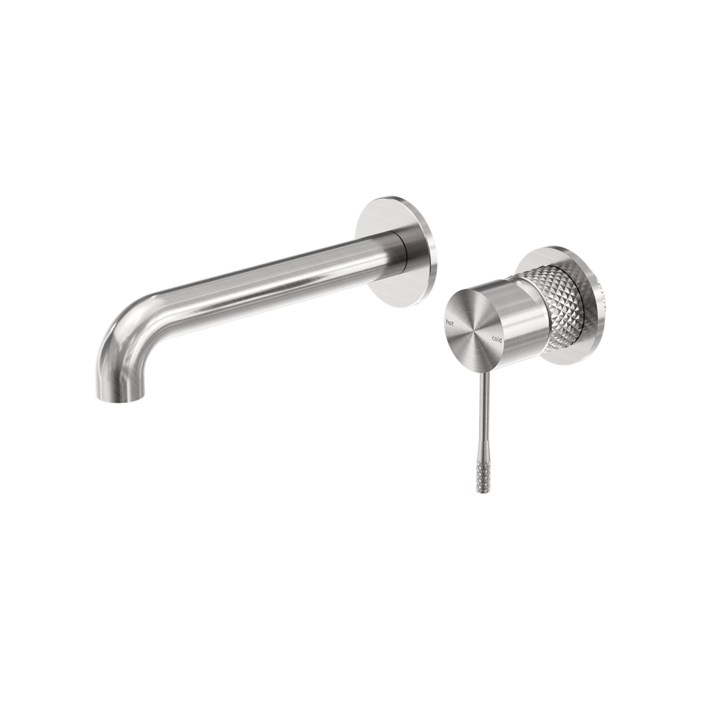 Nero Opal Wall Basin/Bath Mixer Brushed Nickel NR251907bBN - Wall Mixers & Spouts