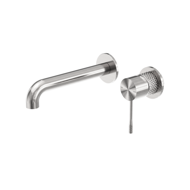 Nero Opal Wall Basin/Bath Mixer Brushed Nickel NR251907bBN - Wall Mixers & Spouts