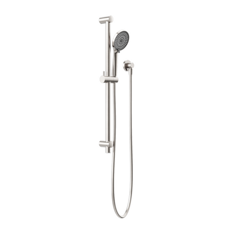 Nero Round Metal Project Rail Shower Brushed Nickel NR318BN - Rail Showers