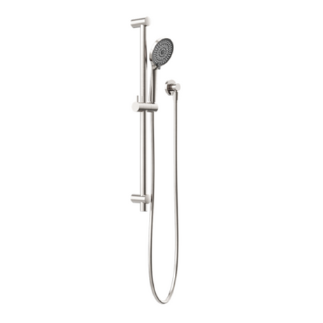 Nero Round Metal Shower Rail Brushed Nickel NR319BN - Rail Showers