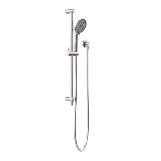 Nero Round Metal Shower Rail Brushed Nickel NR319BN - Rail Showers