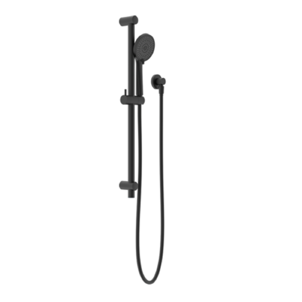 Nero Round Metal Shower Rail Matte Black NR319MB - Rail Showers