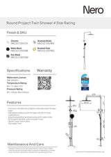 Nero Round Twin Shower Gunmetal NR232105FGM