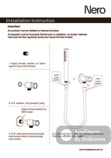 Nero Round Shower Bracket Brushed Nickel NR307BN - Hand Showers