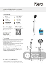 Nero Serenity Hand Held Shower Brushed Nickel 24D071BN - Hand Showers