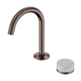 Nero Serenity Progressive Basin Mixer Arc Spout w/ Carrara Handle Brushed Bronze 24E031BZ - Basin Mixers