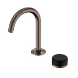 Nero Serenity Progressive Basin Mixer Arc Spout w/ Marquina Black Handle Brushed Bronze 24E133BZ - Basin Mixers