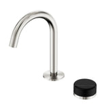 Nero Serenity Progressive Basin Mixer Arc Spout w/ Marquina Black Handle Brushed Nickel 24E133BN - Basin Mixers