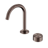Nero Serenity Progressive Basin Mixer Arc Spout w/ Metal Handle Brushed Bronze 24E036BZ - Basin Mixers