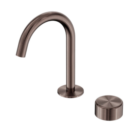 Nero Serenity Progressive Basin Mixer Arc Spout w/ Metal Handle Brushed Bronze 24E036BZ - Basin Mixers