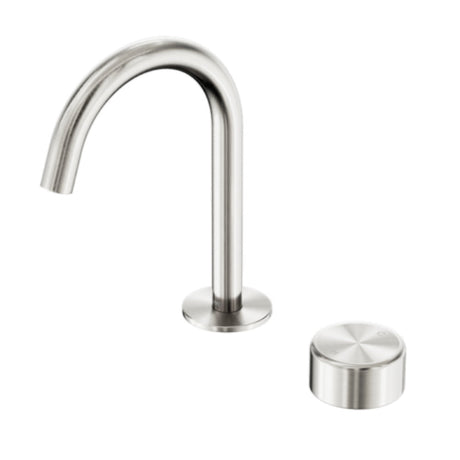Nero Serenity Progressive Basin Mixer Arc Spout w/ Metal Handle Brushed Nickel 24E036BN - Basin Mixers