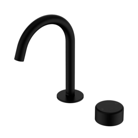 Nero Serenity Progressive Basin Mixer Arc Spout w/ Metal Handle Matte Black 24E036MB - Basin Mixers