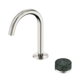 Nero Serenity Progressive Basin Mixer Arc Spout w/ Verde Alpi Handle Brushed Nickel 24E032BN - Basin Mixers