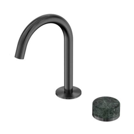 Nero Serenity Progressive Basin Mixer Arc Spout w/ Verde Alpi Handle Gunmetal 24E032GM - Basin Mixers