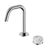 Nero Serenity Progressive Basin Mixer Edge Spout w/ Arabescato Corchia Handle Chrome 24E046CH - Basin Mixers