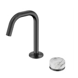 Nero Serenity Progressive Basin Mixer Edge Spout w/ Arabescato Corchia Handle Gunmetal 24E046GM - Basin Mixers