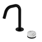 Nero Serenity Progressive Basin Mixer Edge Spout w/ Arabescato Corchia Handle Matte Black 24E046MB - Basin Mixers