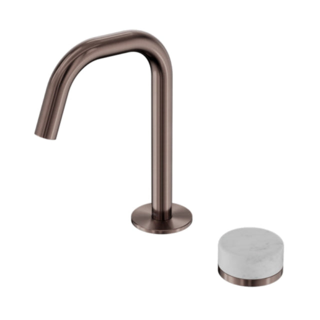 Nero Serenity Progressive Basin Mixer Edge Spout w/ Carrara Handle Brushed Bronze 24E043BZ - Basin Mixers