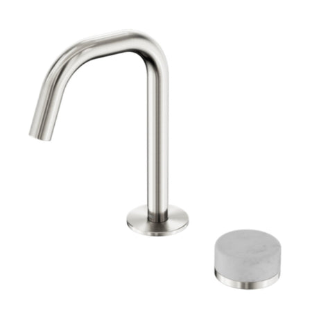 Nero Serenity Progressive Basin Mixer Edge Spout w/ Carrara Handle Brushed Nickel 24E043BN - Basin Mixers