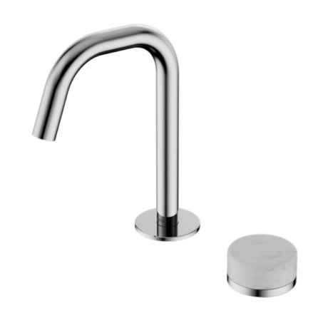 Nero Serenity Progressive Basin Mixer Edge Spout w/ Carrara Handle Chrome 24E043CH - Basin Mixers