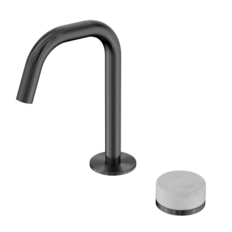 Nero Serenity Progressive Basin Mixer Edge Spout w/ Carrara Handle Gunmetal 24E043GM - Basin Mixers