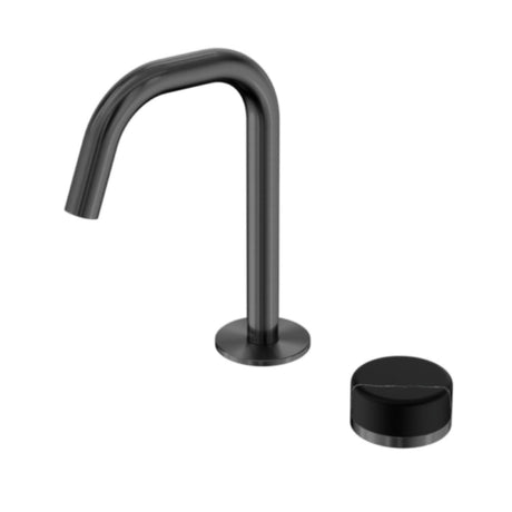 Nero Serenity Progressive Basin Mixer Edge Spout w/ Marquina Black Handle Gunmetal 24E135GM - Basin Mixers