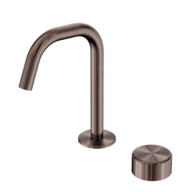 Nero Serenity Progressive Basin Mixer Edge Spout w/ Metal Handle Brushed Bronze 24E048BZ - Basin Mixers