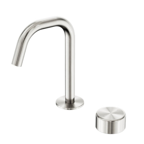 Nero Serenity Progressive Basin Mixer Edge Spout w/ Metal Handle Brushed Nickel 24E048BN - Basin Mixers