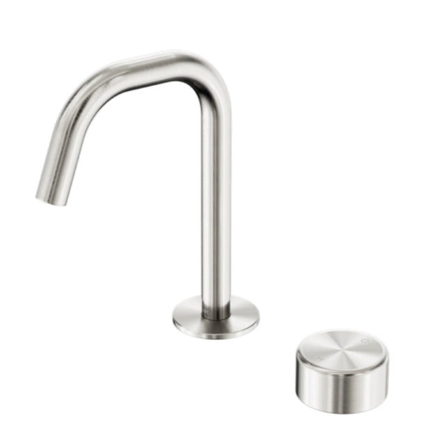 Nero Serenity Progressive Basin Mixer Edge Spout w/ Metal Handle Brushed Nickel 24E048BN - Basin Mixers