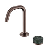 Nero Serenity Progressive Basin Mixer Edge Spout w/ Verde Alpi Handle Brushed Bronze 24E044BZ - Basin Mixers