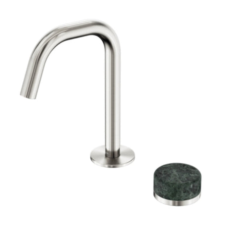 Nero Serenity Progressive Basin Mixer Edge Spout w/ Verde Alpi Handle Brushed Nickel 24E044BN - Basin Mixers