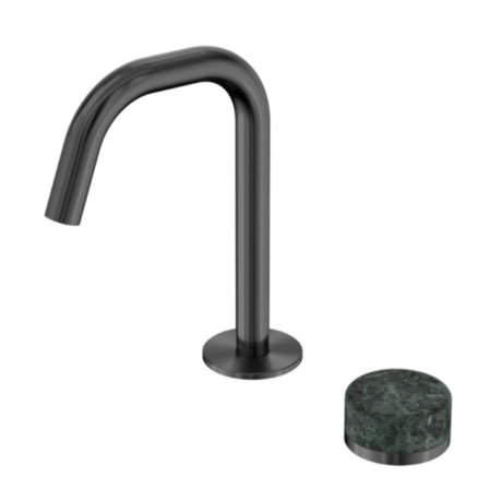 Nero Serenity Progressive Basin Mixer Edge Spout w/ Verde Alpi Handle Gunmetal 24E044GM - Basin Mixers