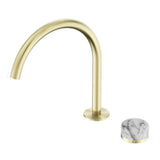 Nero Serenity Progressive Bath/Kitchen Mixer Arc Spout w/ Arabescato Corchia Handle Brushed Gold 24E040BG - Diverter