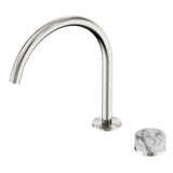 Nero Serenity Progressive Bath/Kitchen Mixer Arc Spout w/ Arabescato Corchia Handle Brushed Nickel 24E040BN - Diverter