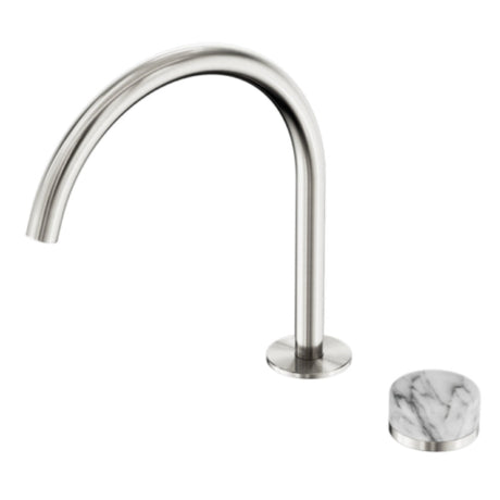 Nero Serenity Progressive Bath/Kitchen Mixer Arc Spout w/ Arabescato Corchia Handle Brushed Nickel 24E040BN - Diverter