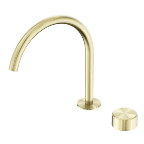 Nero Serenity Progressive Bath/Kitchen Mixer Arc Spout w/ Metal Handle Brushed Gold 24E042BG - Basin Mixers