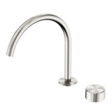 Nero Serenity Progressive Bath/Kitchen Mixer Arc Spout w/ Metal Handle Brushed Nickel 24E042BN - Basin Mixers