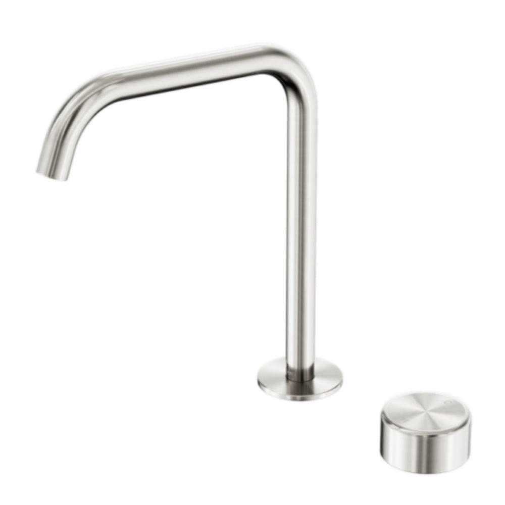 Nero Serenity Progressive Bath/Kitchen Mixer Edge Spout w/ Metal Handle Brushed Nickel 24E054BN - Basin Mixers