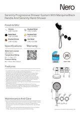 Nero Serenity Progressive Shower System w/ Marquina Black Handle And Serenity Hand Shower Matte Black 24E132MB