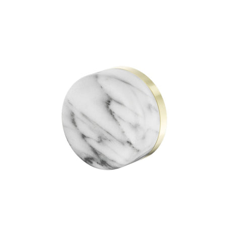Nero Serenity Progressive Shower Mixer w/ Arabescato Corchia Handle Brushed Gold 24E004BG - Bathroom Wall Mixers